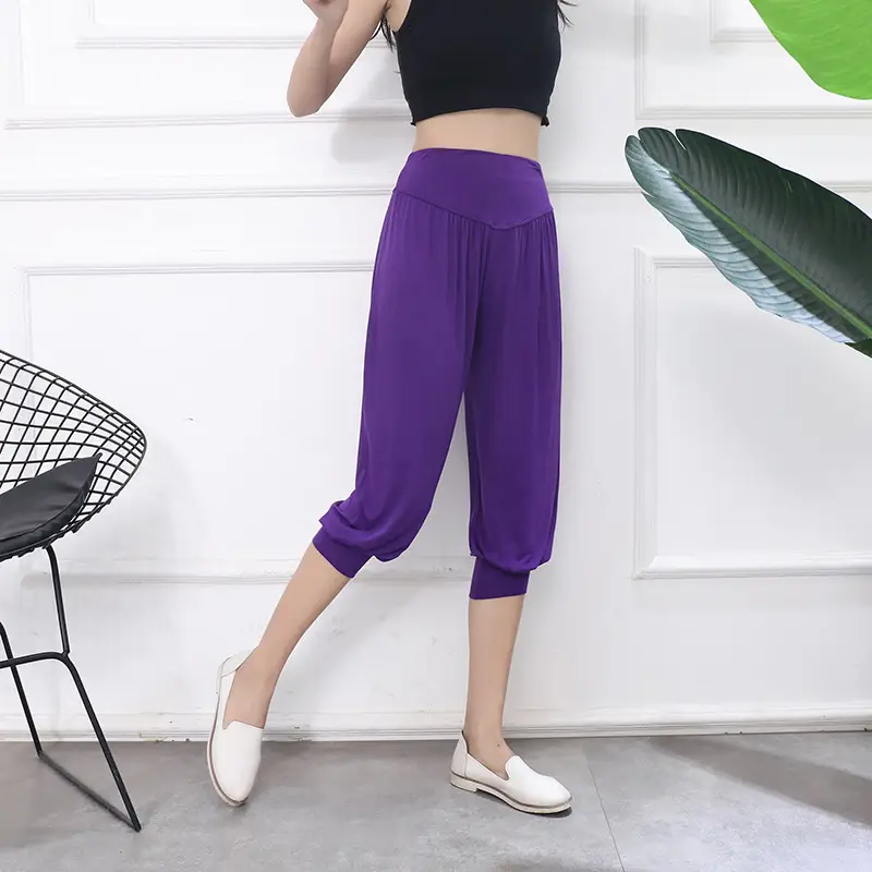 Grey High Waist Cropped Yoga Pants for Women — feature 23