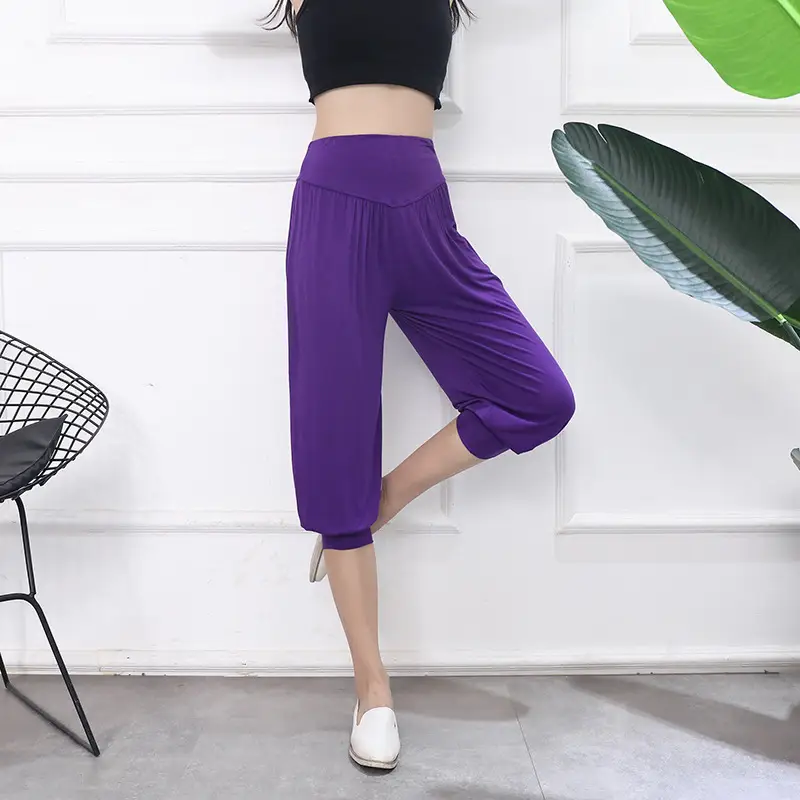 Grey High Waist Cropped Yoga Pants for Women — feature 24