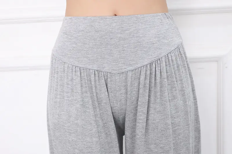 Grey High Waist Cropped Yoga Pants for Women — feature 32