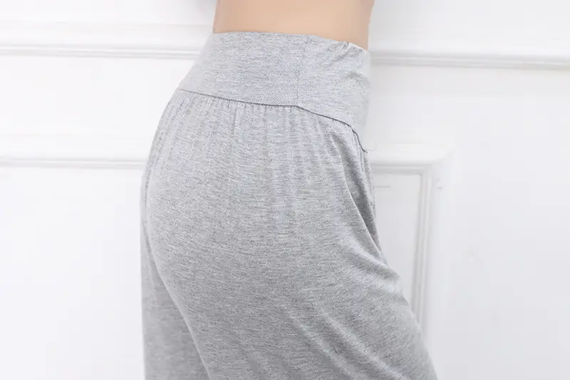 Grey High Waist Cropped Yoga Pants for Women — feature 35