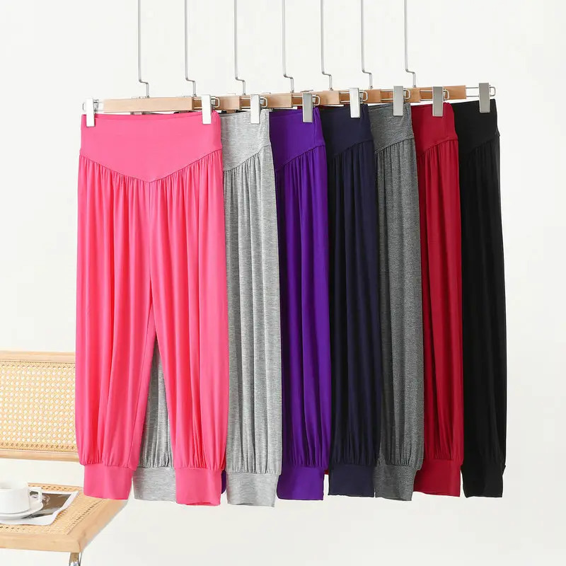 Grey High Waist Cropped Yoga Pants for Women — feature 38