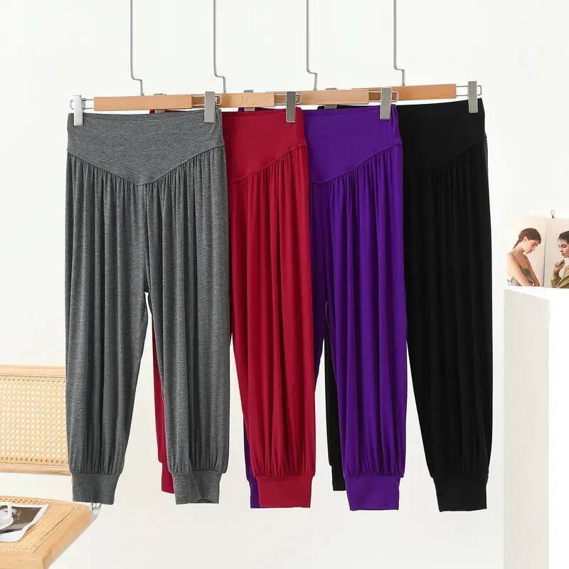 Grey High Waist Cropped Yoga Pants for Women — feature 39