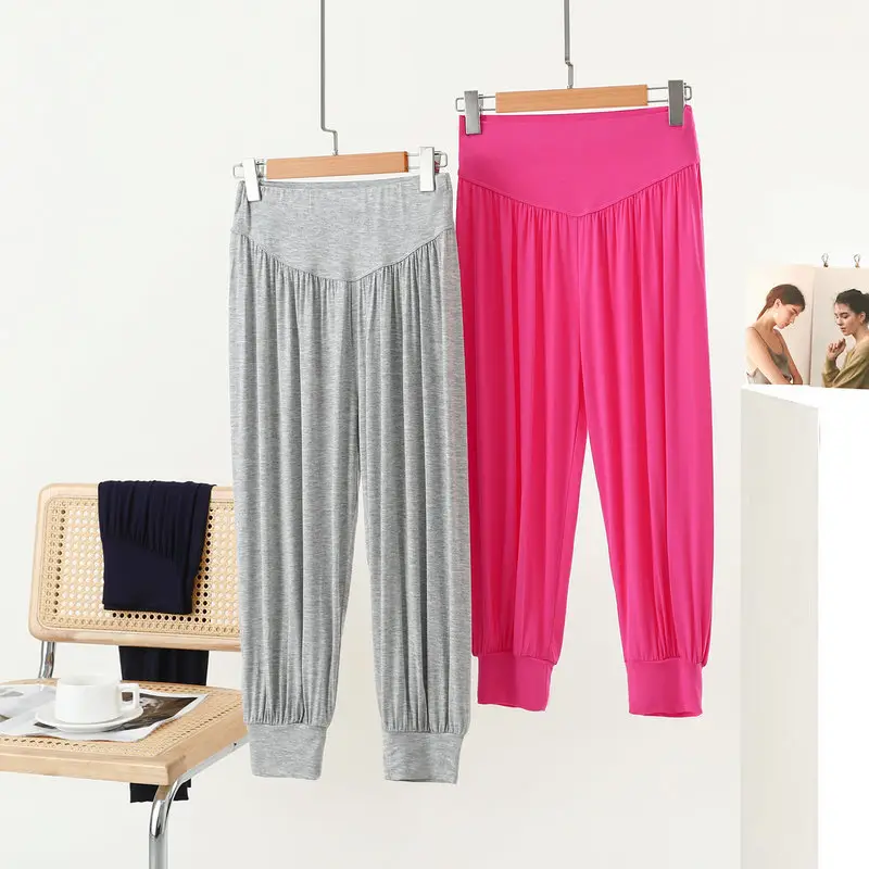 Grey High Waist Cropped Yoga Pants for Women — feature 40