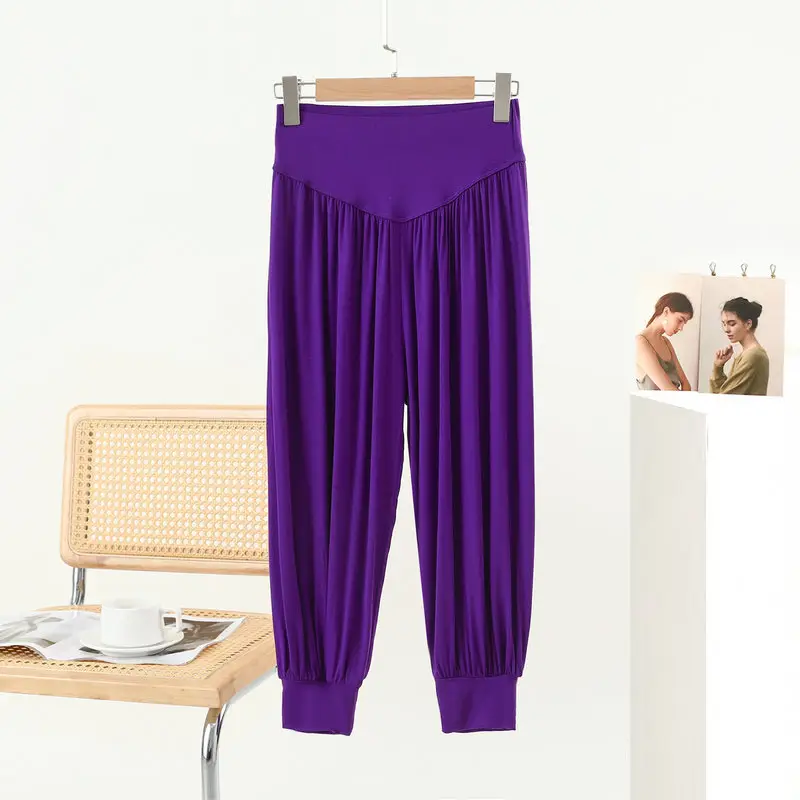 Grey High Waist Cropped Yoga Pants for Women — feature 45