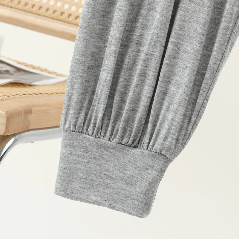 Grey High Waist Cropped Yoga Pants for Women — feature 50