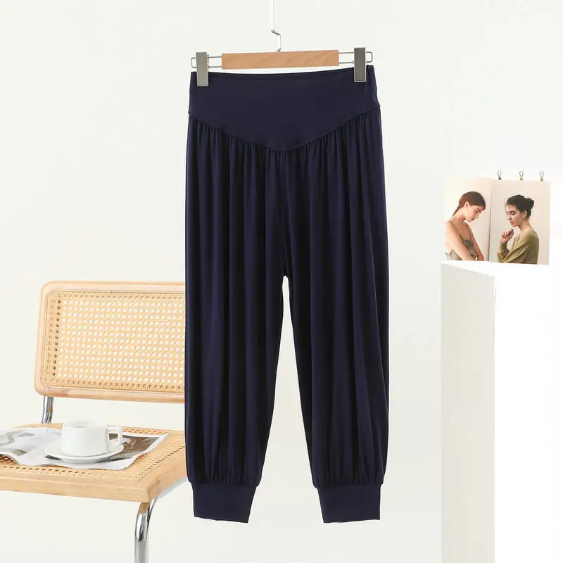 Grey High Waist Cropped Yoga Pants for Women