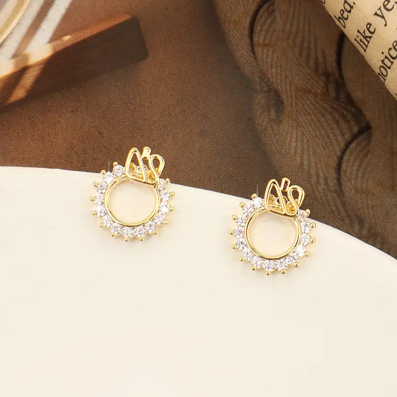 Real Gold Electroplated Swan Earrings for Women - Image 5