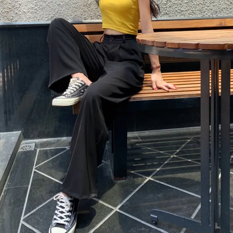 Women's 2024 Maroon Wide Leg High Waist Pants - Image 6