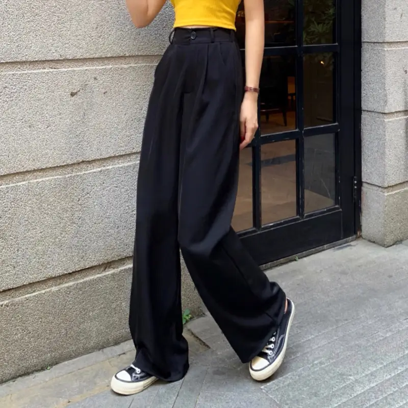 Women's 2024 Maroon Wide Leg High Waist Pants - Image 7