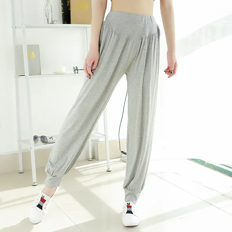 Middle-aged Women Harem Pants Navy Modal Spring Summer