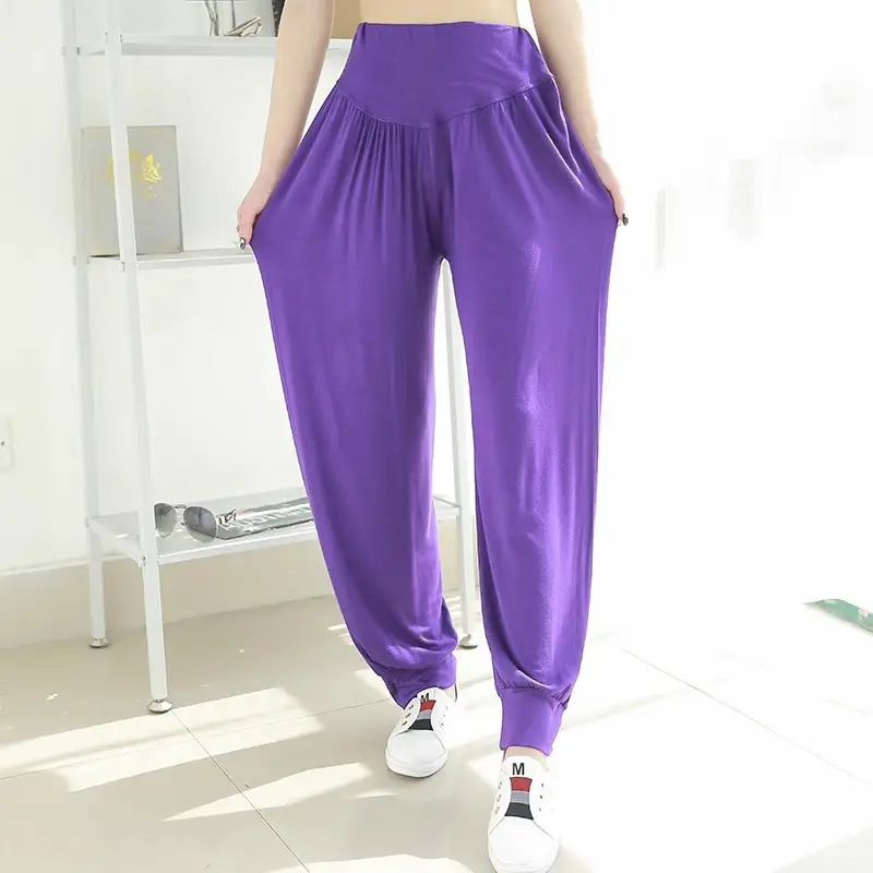 Middle-aged Women Harem Pants Navy Modal Spring Summer — feature 10