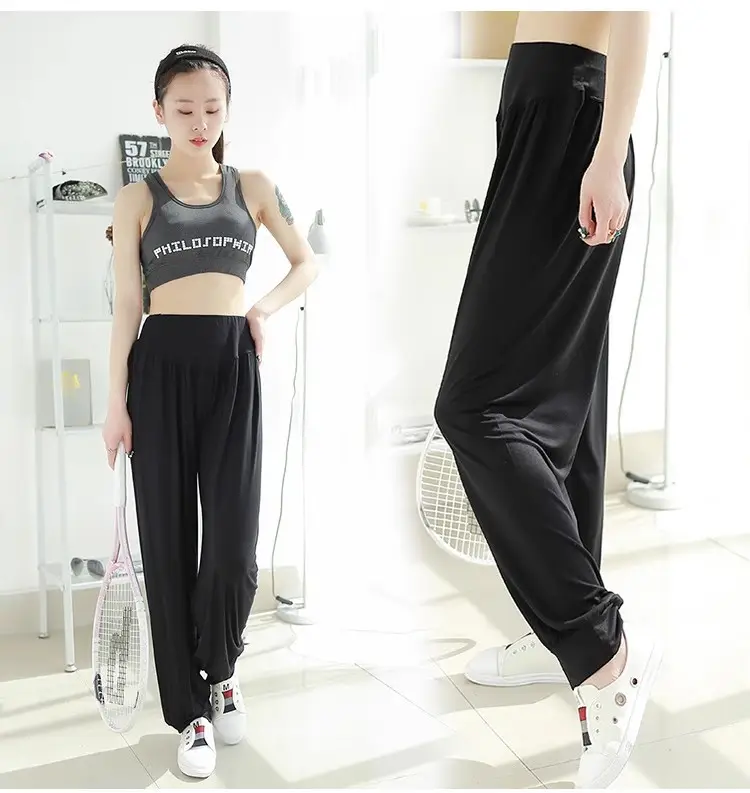 Middle-aged Women Harem Pants Navy Modal Spring Summer — feature 11