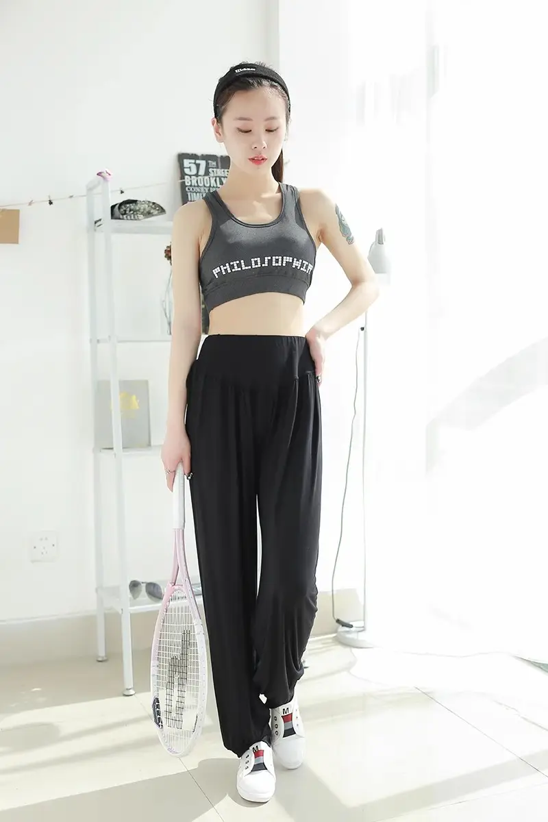 Middle-aged Women Harem Pants Navy Modal Spring Summer — feature 14