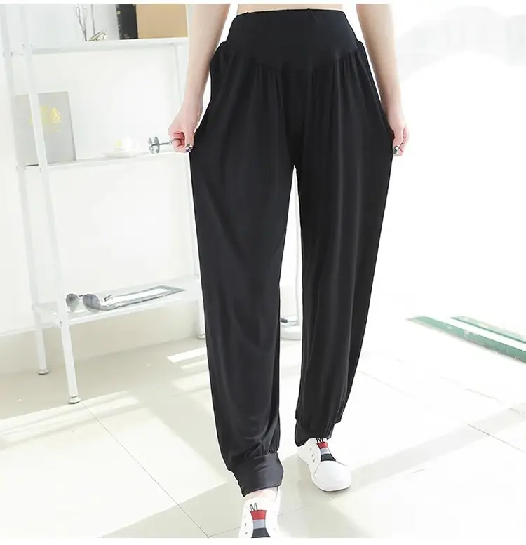 Middle-aged Women Harem Pants Navy Modal Spring Summer — feature 15