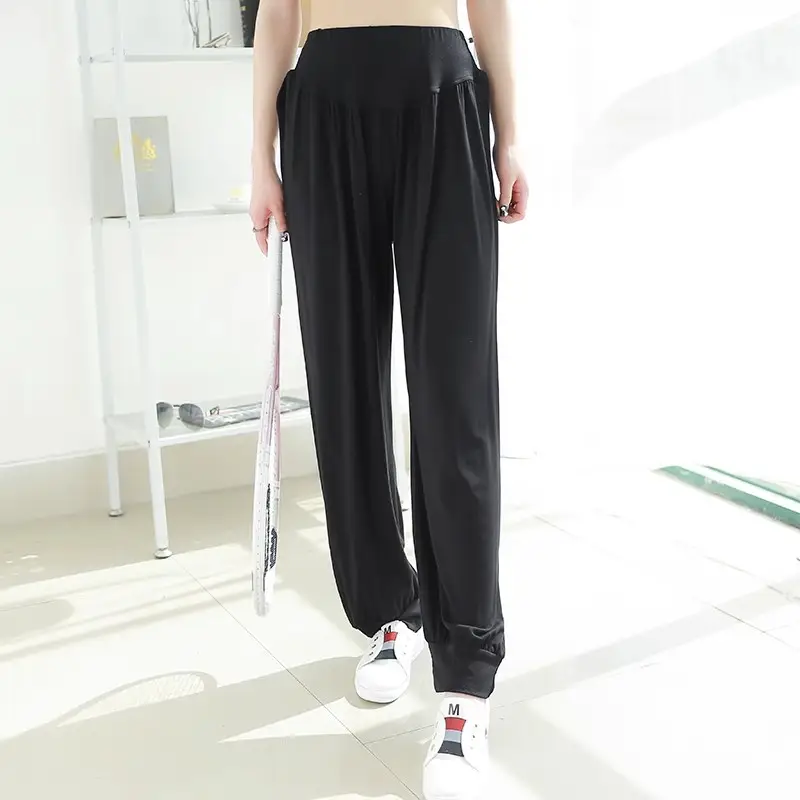 Middle-aged Women Harem Pants Navy Modal Spring Summer — feature 16