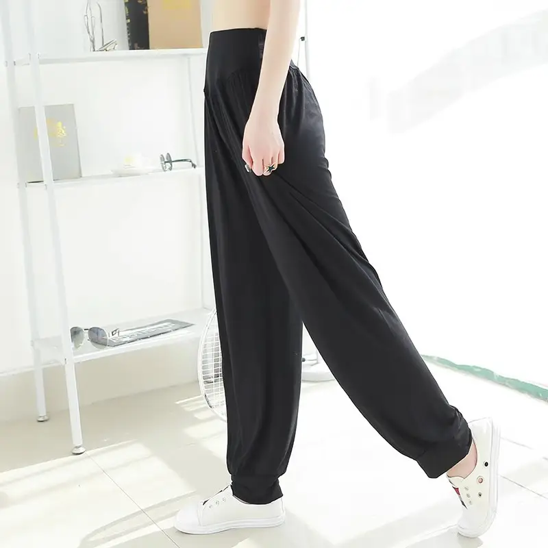 Middle-aged Women Harem Pants Navy Modal Spring Summer — feature 17