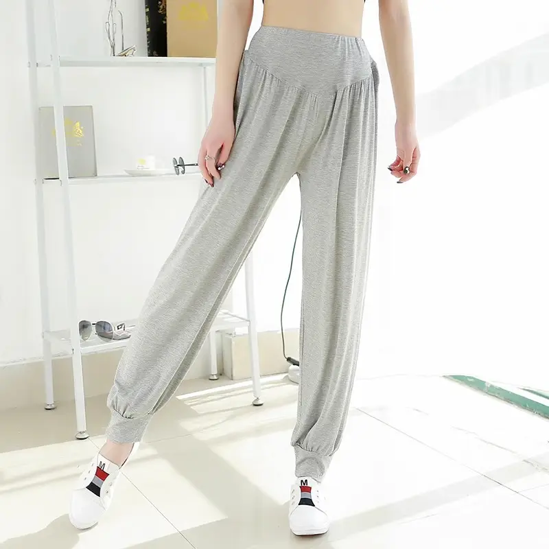 Middle-aged Women Harem Pants Navy Modal Spring Summer — feature 30