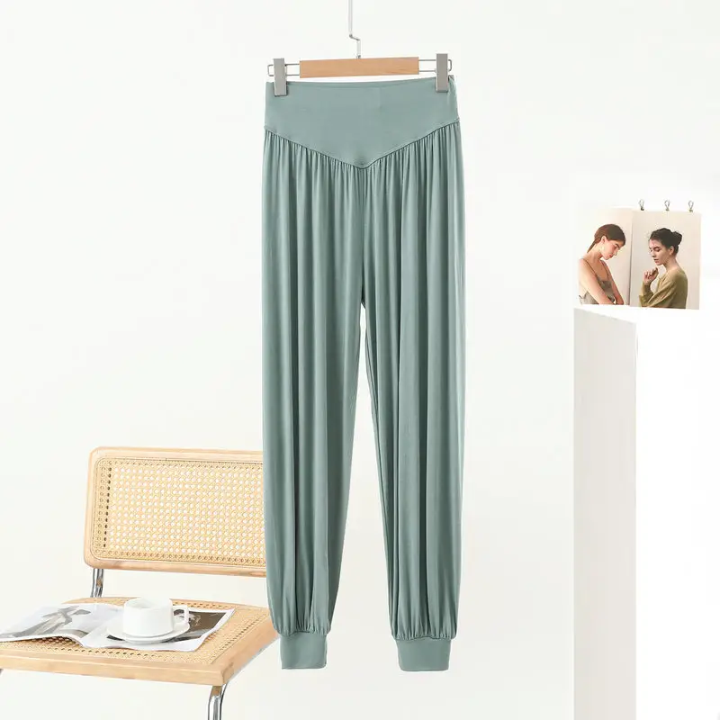 Middle-aged Women Harem Pants Navy Modal Spring Summer — feature 35