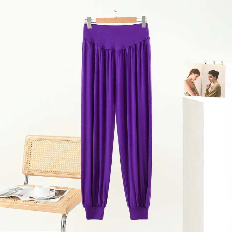Middle-aged Women Harem Pants Navy Modal Spring Summer — feature 38