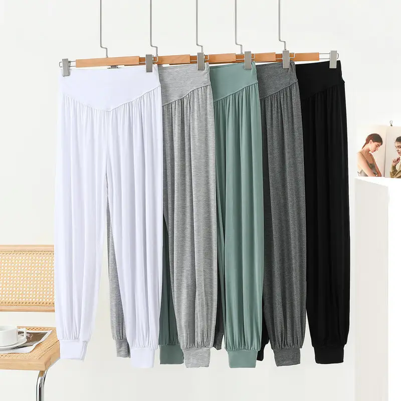 Middle-aged Women Harem Pants Navy Modal Spring Summer — feature 43