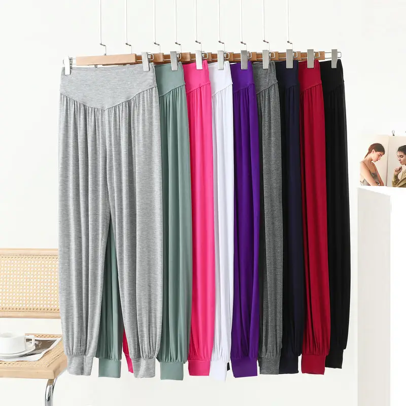 Middle-aged Women Harem Pants Navy Modal Spring Summer — feature 44
