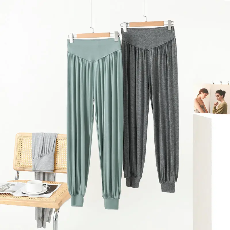 Middle-aged Women Harem Pants Navy Modal Spring Summer — feature 45