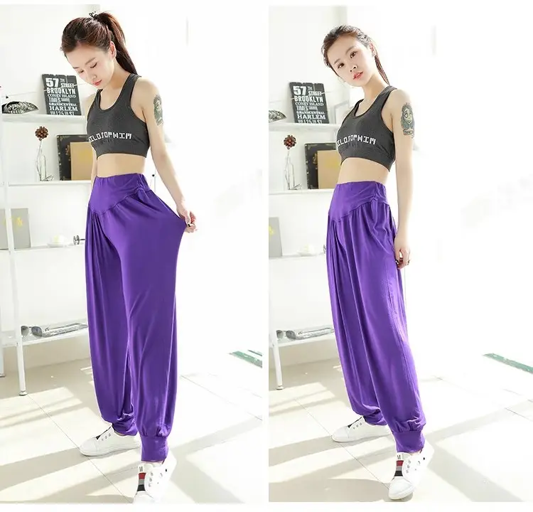 Middle-aged Women Harem Pants Navy Modal Spring Summer — feature 5