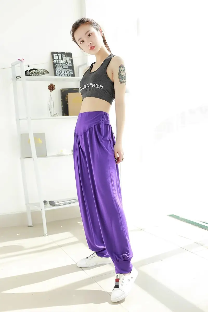 Middle-aged Women Harem Pants Navy Modal Spring Summer — feature 6