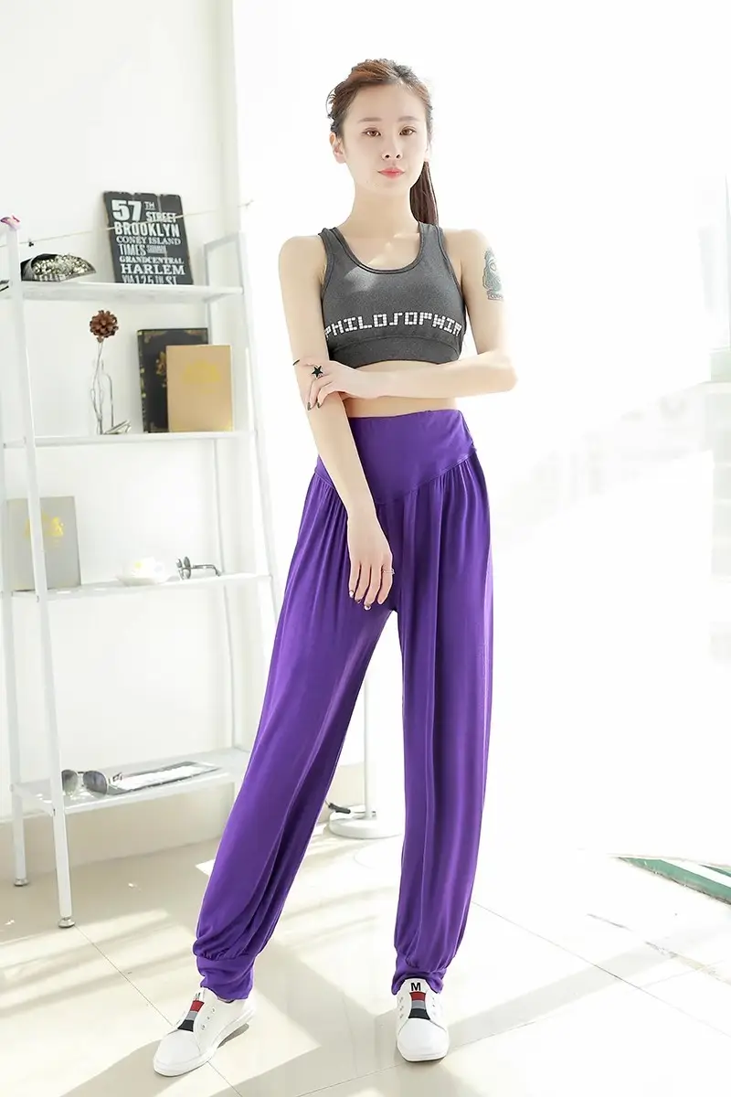 Middle-aged Women Harem Pants Navy Modal Spring Summer — feature 7