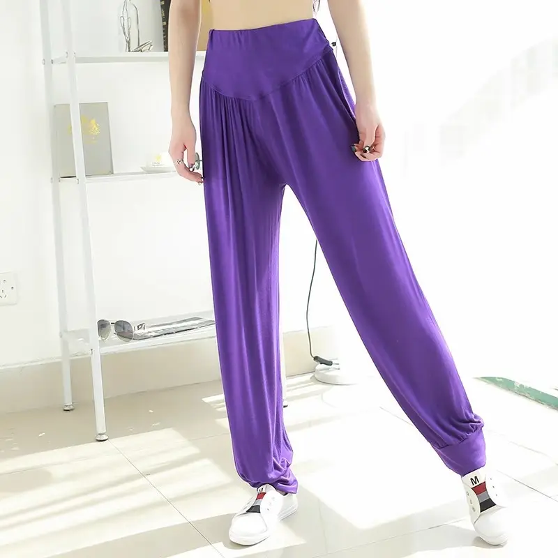 Middle-aged Women Harem Pants Navy Modal Spring Summer — feature 8
