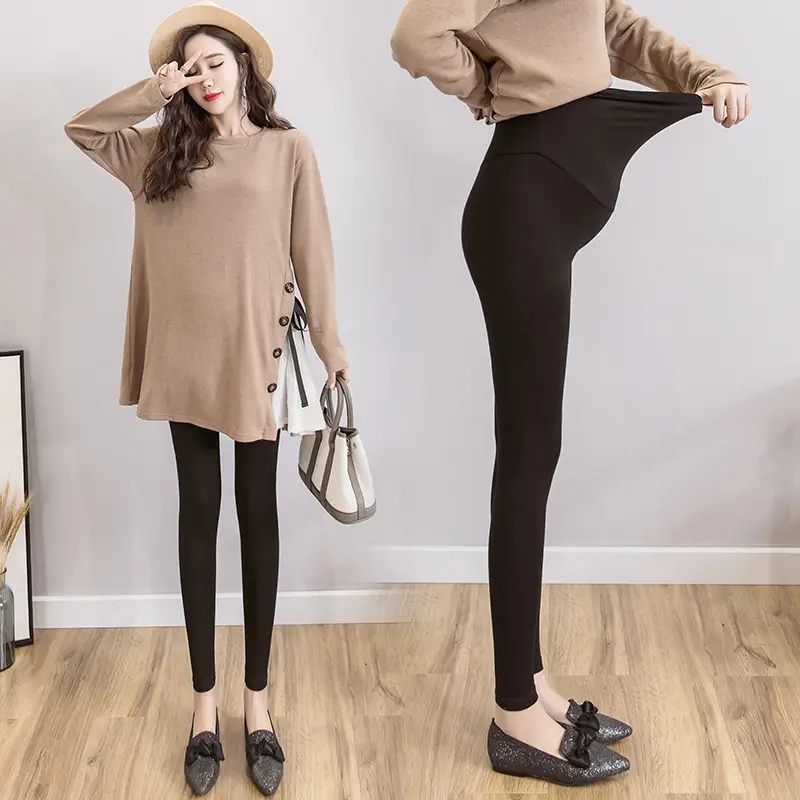 Maternity Leggings Solid Color Slimming Belly Support - Image 7