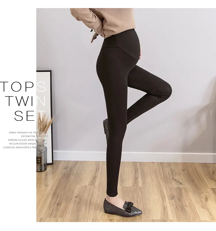 Maternity Leggings Solid Color Slimming Belly Support — feature 1