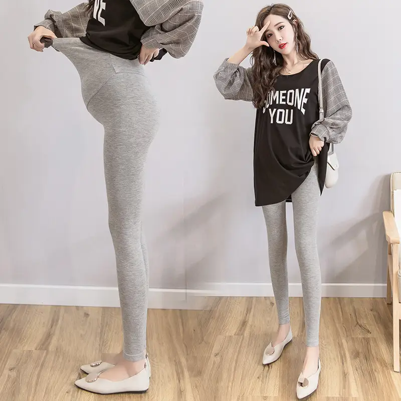 Maternity Leggings Solid Color Slimming Belly Support - Image 2