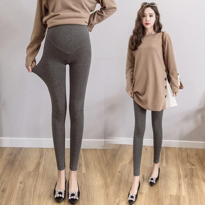 Maternity Leggings Solid Color Slimming Belly Support - Image 3