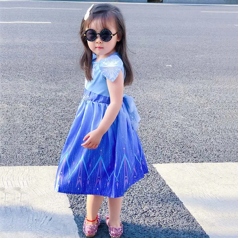 Elsa Princess Skirt Dress Blue Spring Summer Girls - Image 4