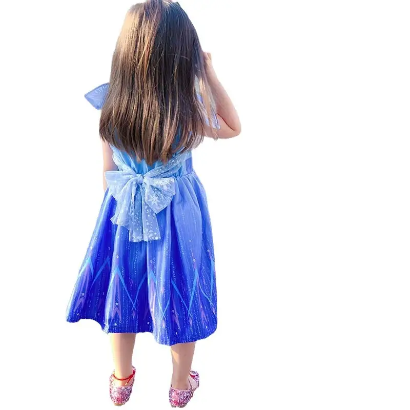Elsa Princess Skirt Dress Blue Spring Summer Girls - Image 6