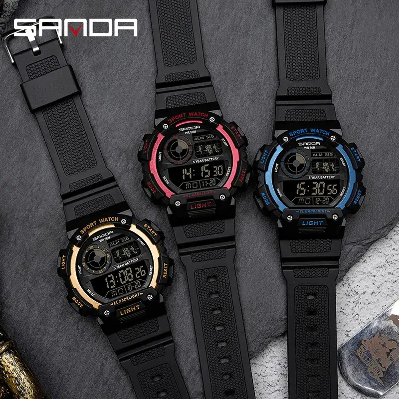 Sanda Men's Multi-Function Electronic Watch Waterproof Shockproof - Image 9