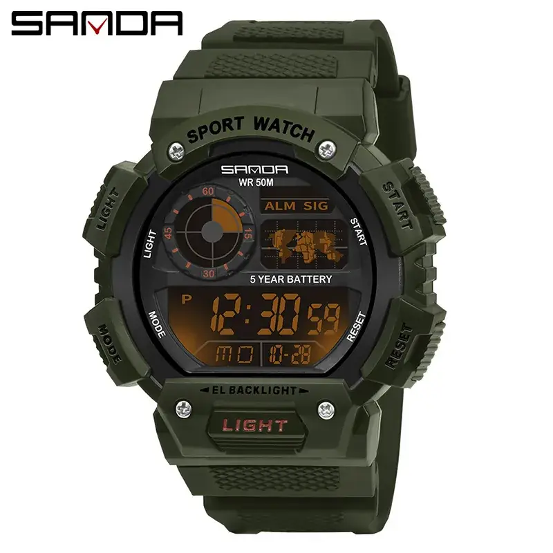 Sanda Men's Multi-Function Electronic Watch Waterproof Shockproof - Image 11