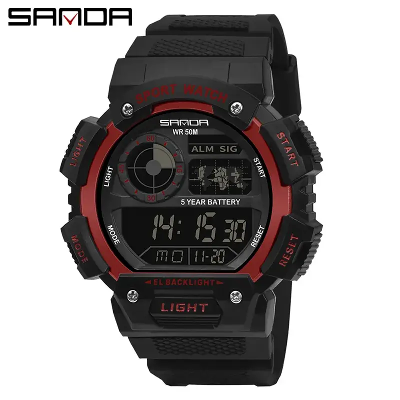 Sanda Men's Multi-Function Electronic Watch Waterproof Shockproof - Image 3