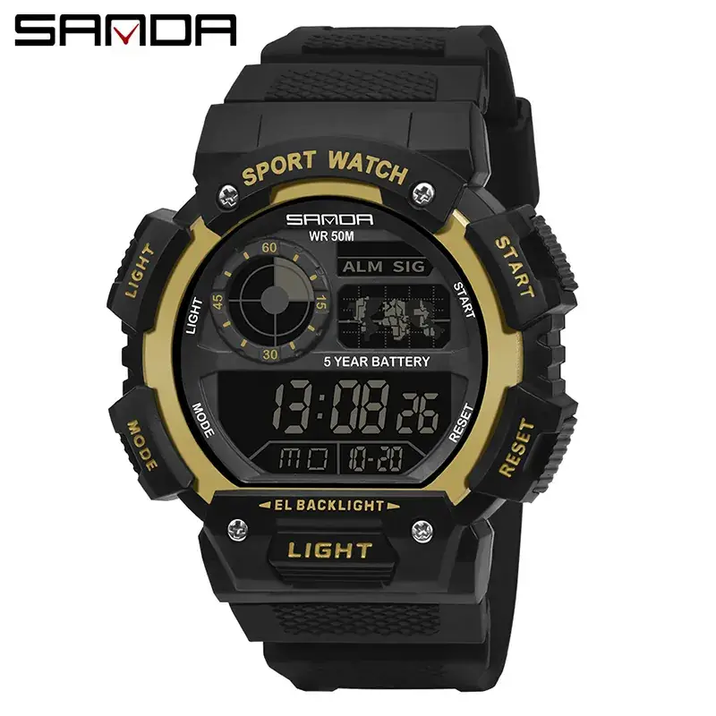 Sanda Men's Multi-Function Electronic Watch Waterproof Shockproof - Image 4
