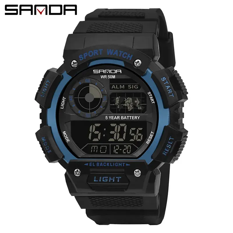 Sanda Men's Multi-Function Electronic Watch Waterproof Shockproof - Image 5