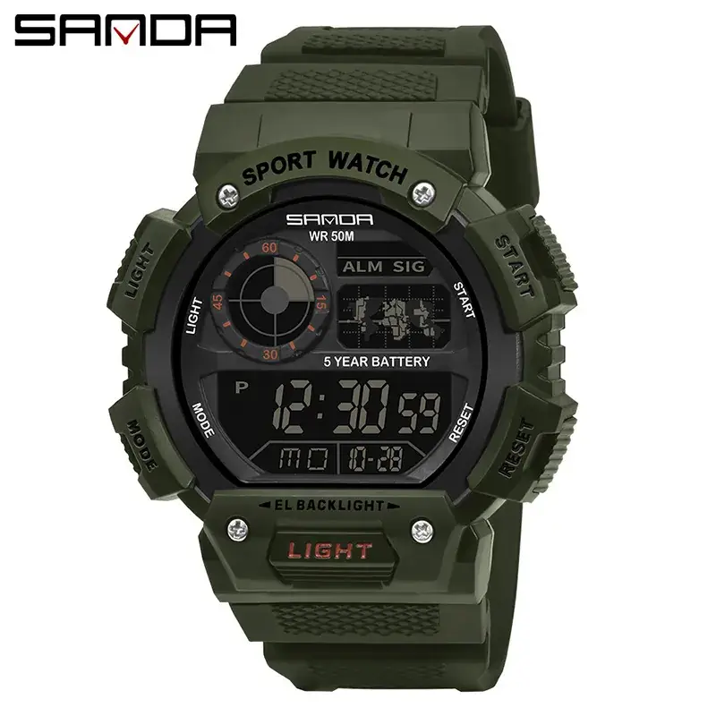 Sanda Men's Multi-Function Electronic Watch Waterproof Shockproof - Image 6