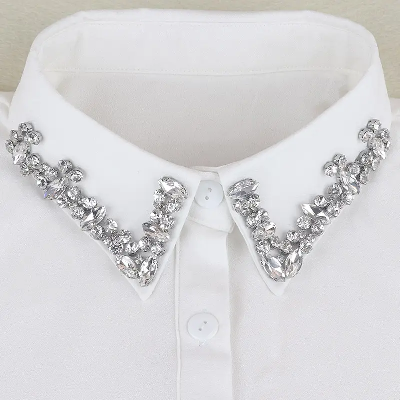White Fake Collar Shirt for Women's Kurti - Image 3