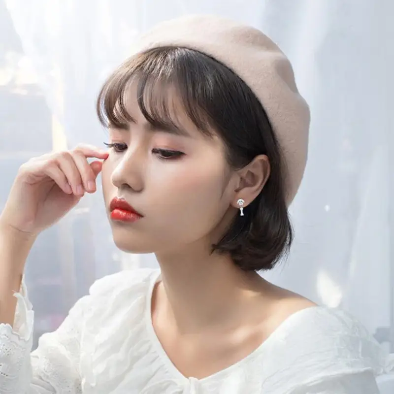 Korean Style Cute Brushed Dog Bone Earrings for Women
