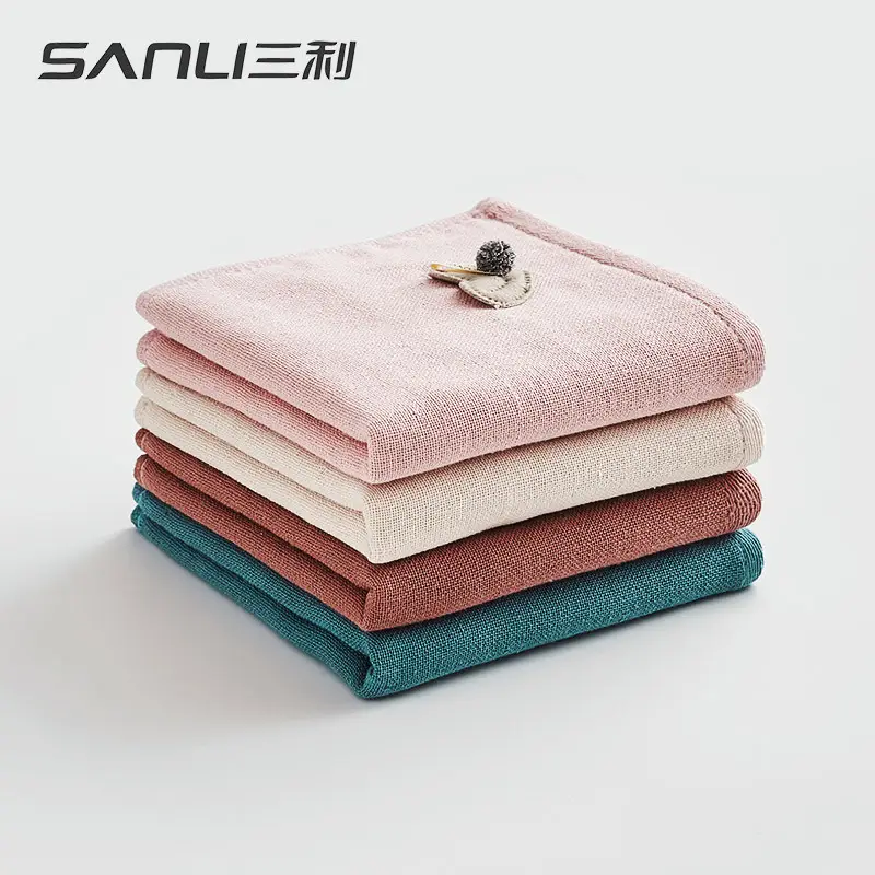 Sanli Pure Cotton Kids Face Towel Pink Patch Embroidered - Image 6
