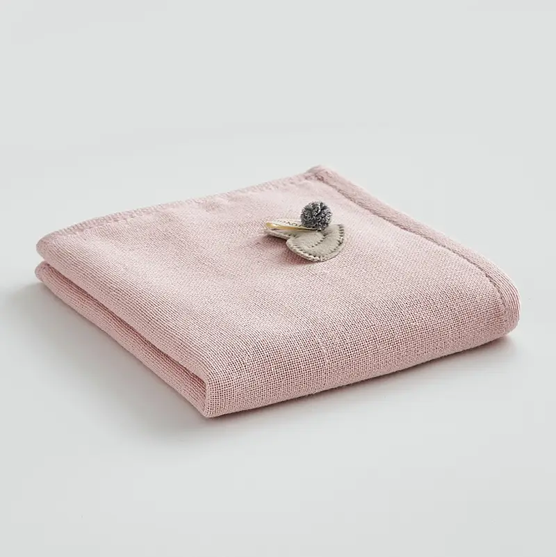 Sanli Pure Cotton Kids Face Towel Pink Patch Embroidered - Image 2