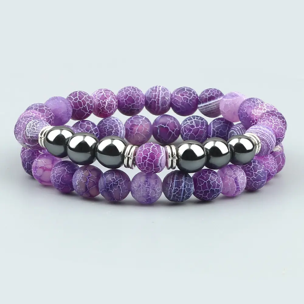 Multi-Layered Rose Quartz Beaded Bracelet with Frosted Stones — feature 26