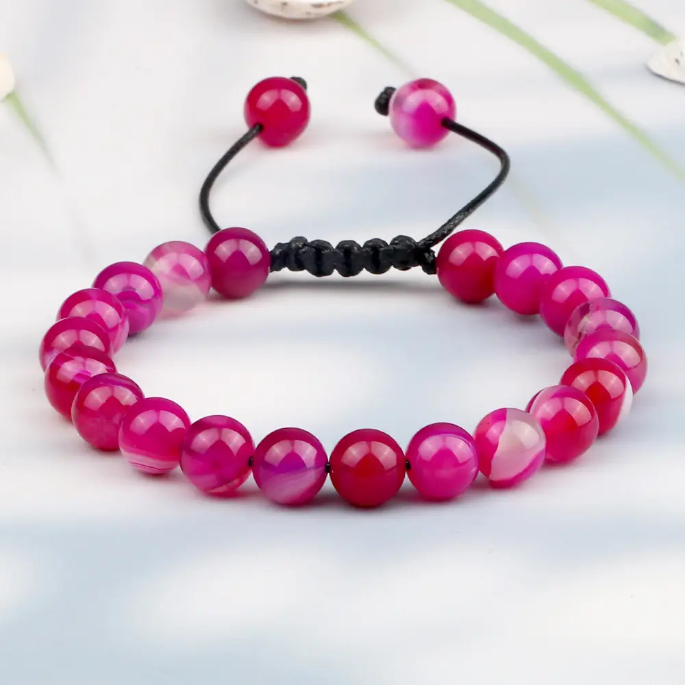 Multi-Layered Rose Quartz Beaded Bracelet with Frosted Stones — feature 40