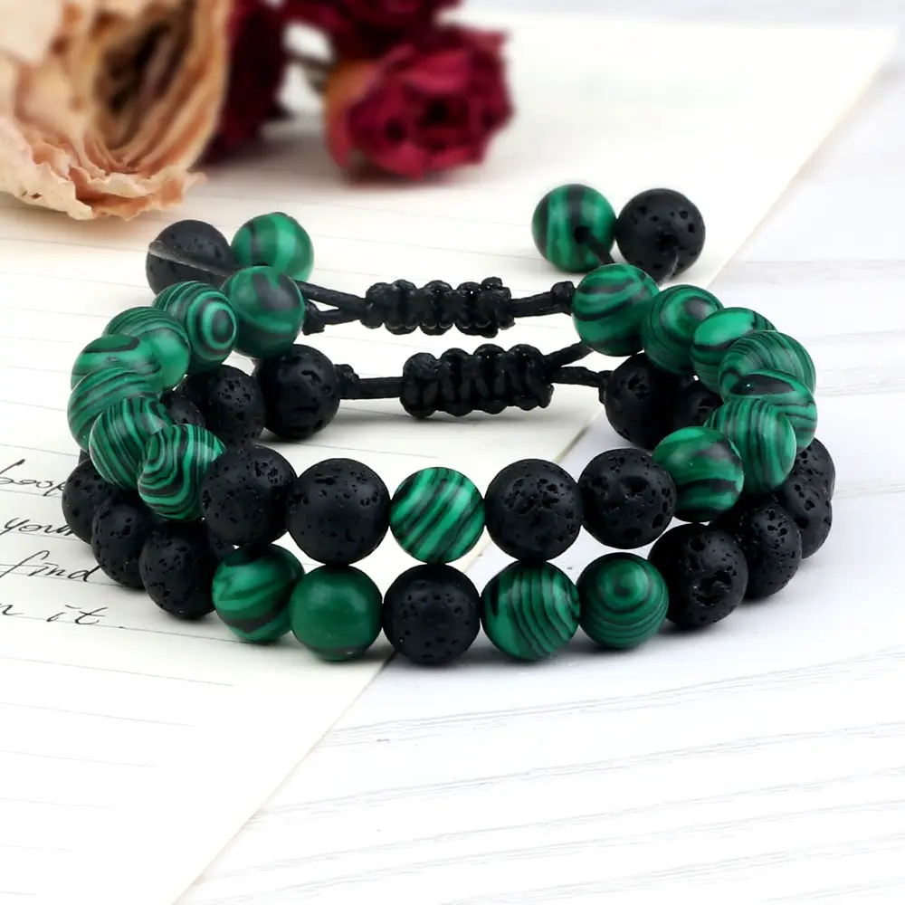 Multi-Layered Rose Quartz Beaded Bracelet with Frosted Stones — feature 41