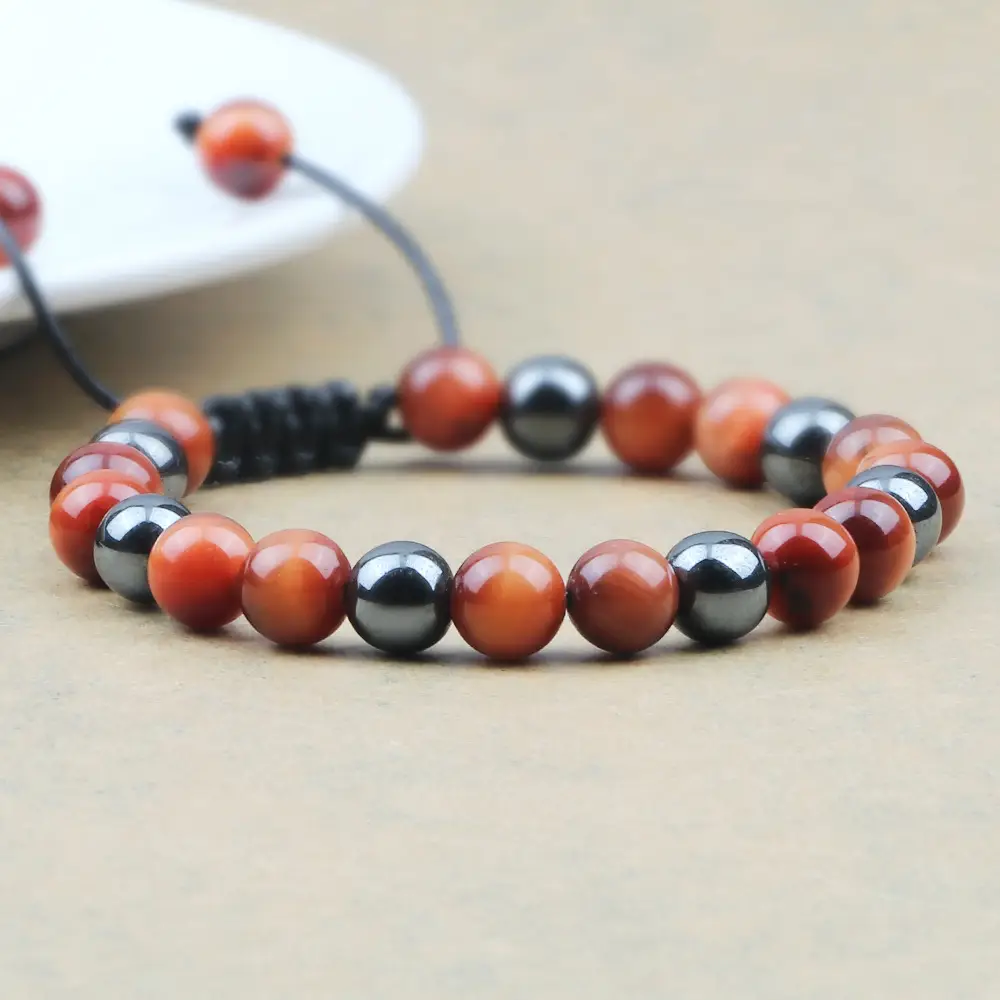 Multi-Layered Rose Quartz Beaded Bracelet with Frosted Stones — feature 42